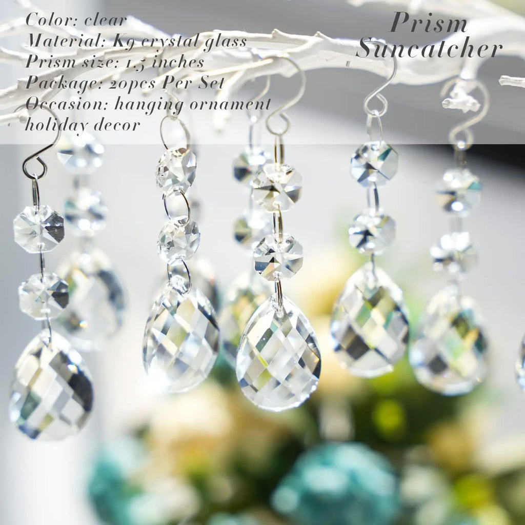 30pcs Christmas Tree Decorations Transparent Acrylic Crystal Hangings For Xmas New Year Wedding Venue Decor DIY Accessories