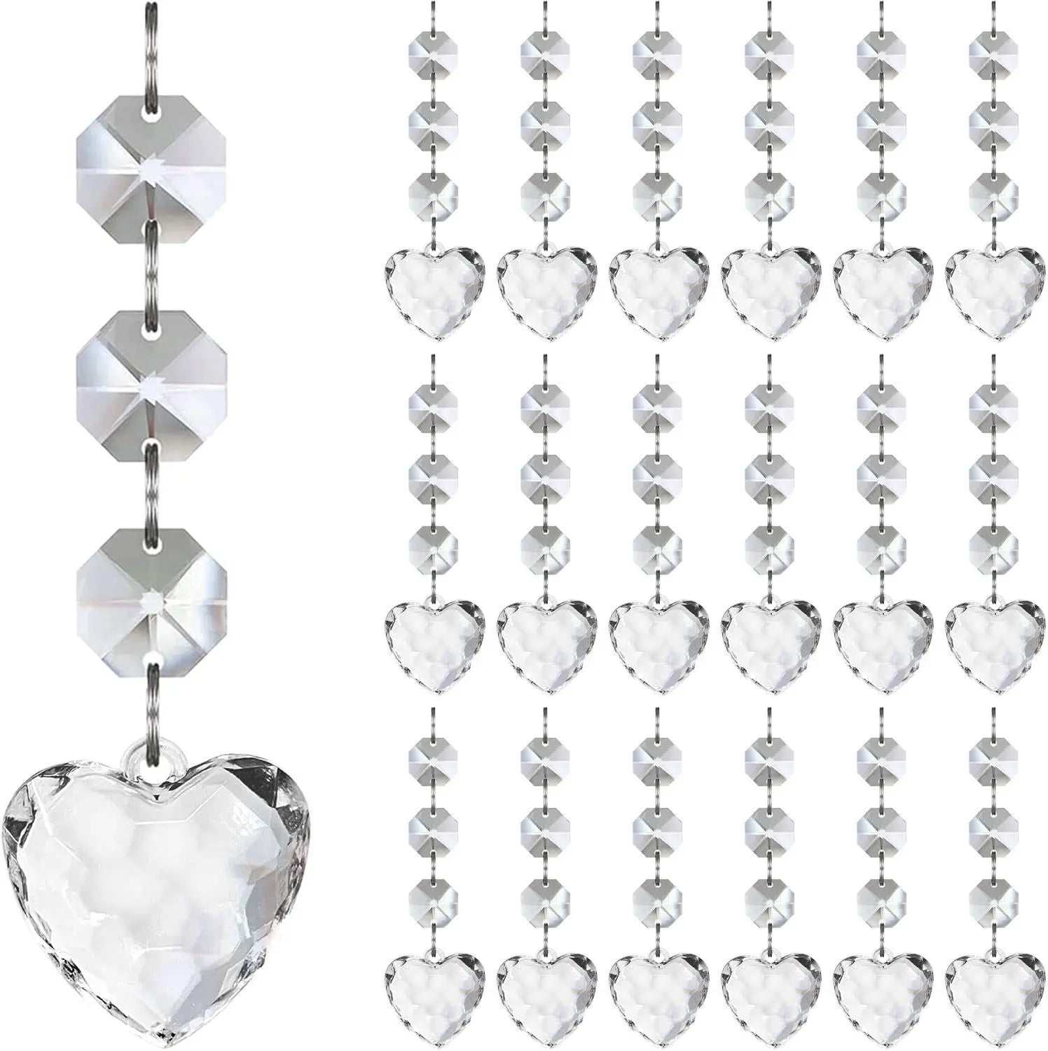 30pcs Christmas Tree Decorations Transparent Acrylic Crystal Hangings For Xmas New Year Wedding Venue Decor DIY Accessories