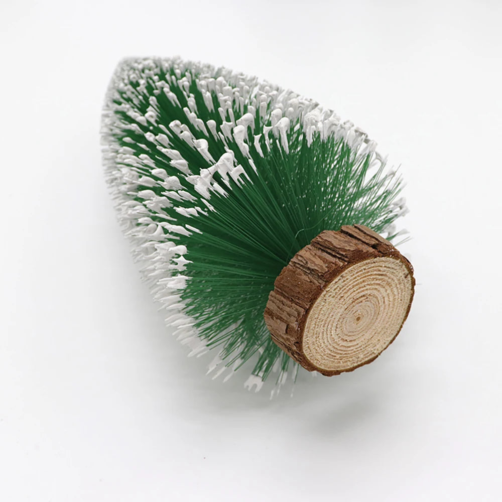 Christmas Decoration Artificial Mini Tree Ornaments Miniature Cedar Snow Pines for Home Table Decor 2024 Navidad Landscape Gifts