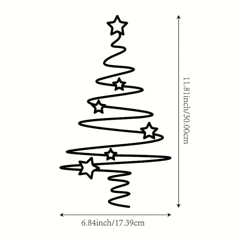 Modern Minimalist Metal Christmas Tree Wall Decor - Indoor/Outdoor Holiday Decoration for Christmas