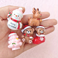 5pcs Christmas Resin Decor Set Snowy Bear Deer Snowman Indoor Display Holiday Centerpiece Multi Functional Christmas Home Decor