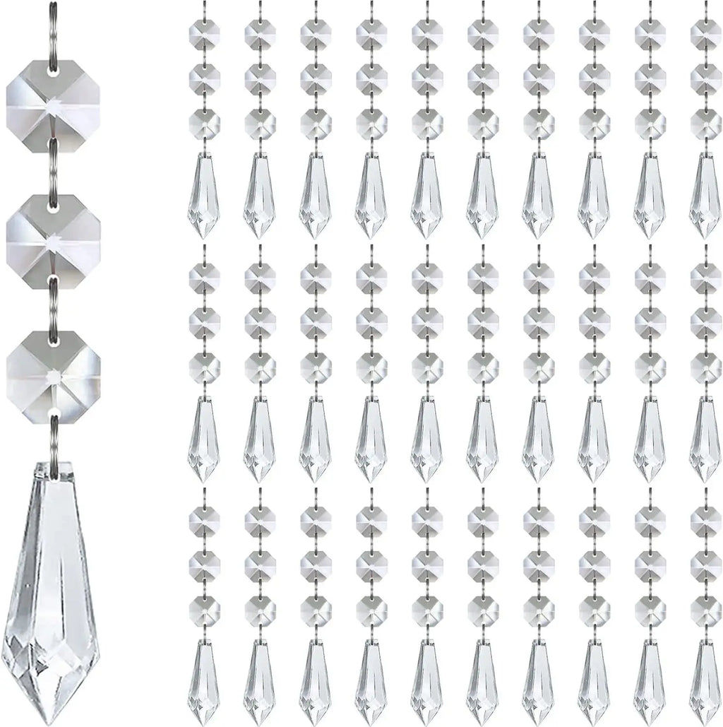 30pcs Christmas Tree Decorations Transparent Acrylic Crystal Hangings For Xmas New Year Wedding Venue Decor DIY Accessories