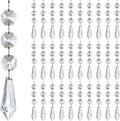 30pcs Christmas Tree Decorations Transparent Acrylic Crystal Hangings For Xmas New Year Wedding Venue Decor DIY Accessories
