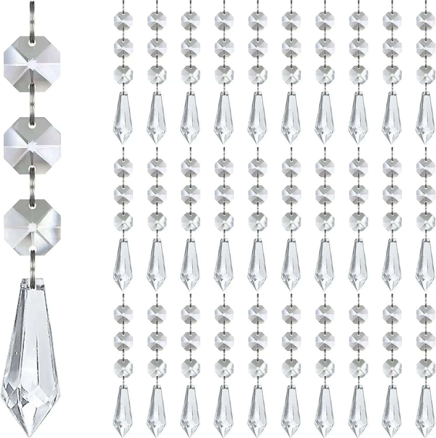 30pcs Christmas Tree Decorations Transparent Acrylic Crystal Hangings For Xmas New Year Wedding Venue Decor DIY Accessories
