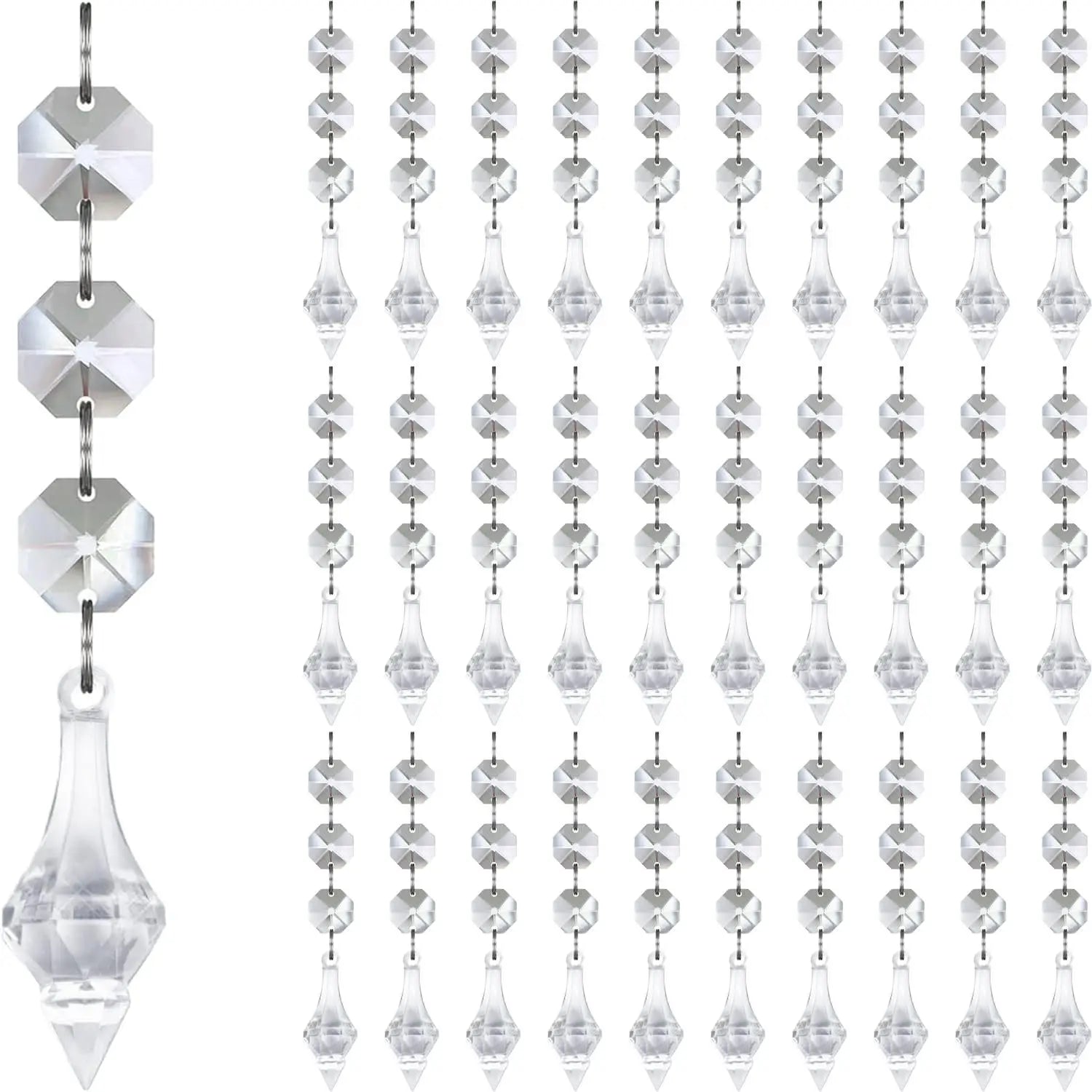 30pcs Christmas Tree Decorations Transparent Acrylic Crystal Hangings For Xmas New Year Wedding Venue Decor DIY Accessories